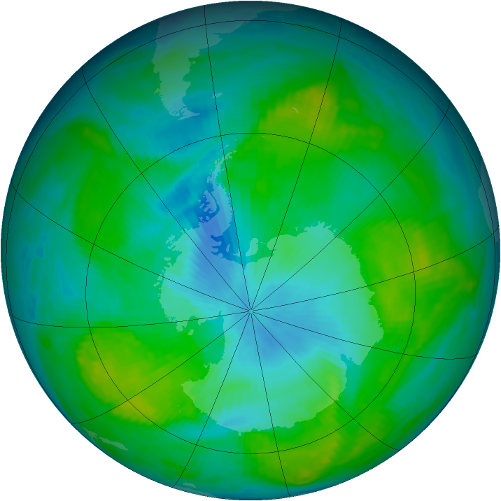 Antarctic ozone map for 10 February 1979